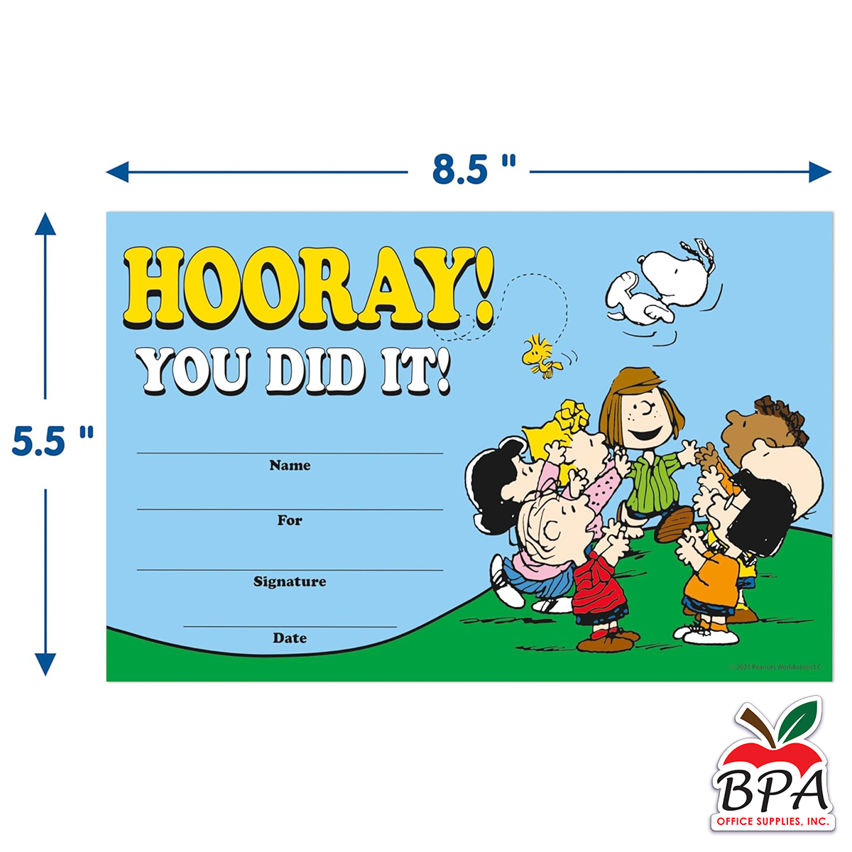 Eureka •  Certificados "Peanuts - Awards"